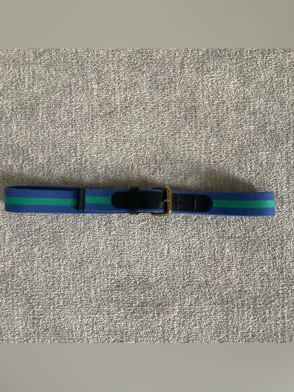 Brooks Brothers Blue and Green Striped Webbing Belt OS